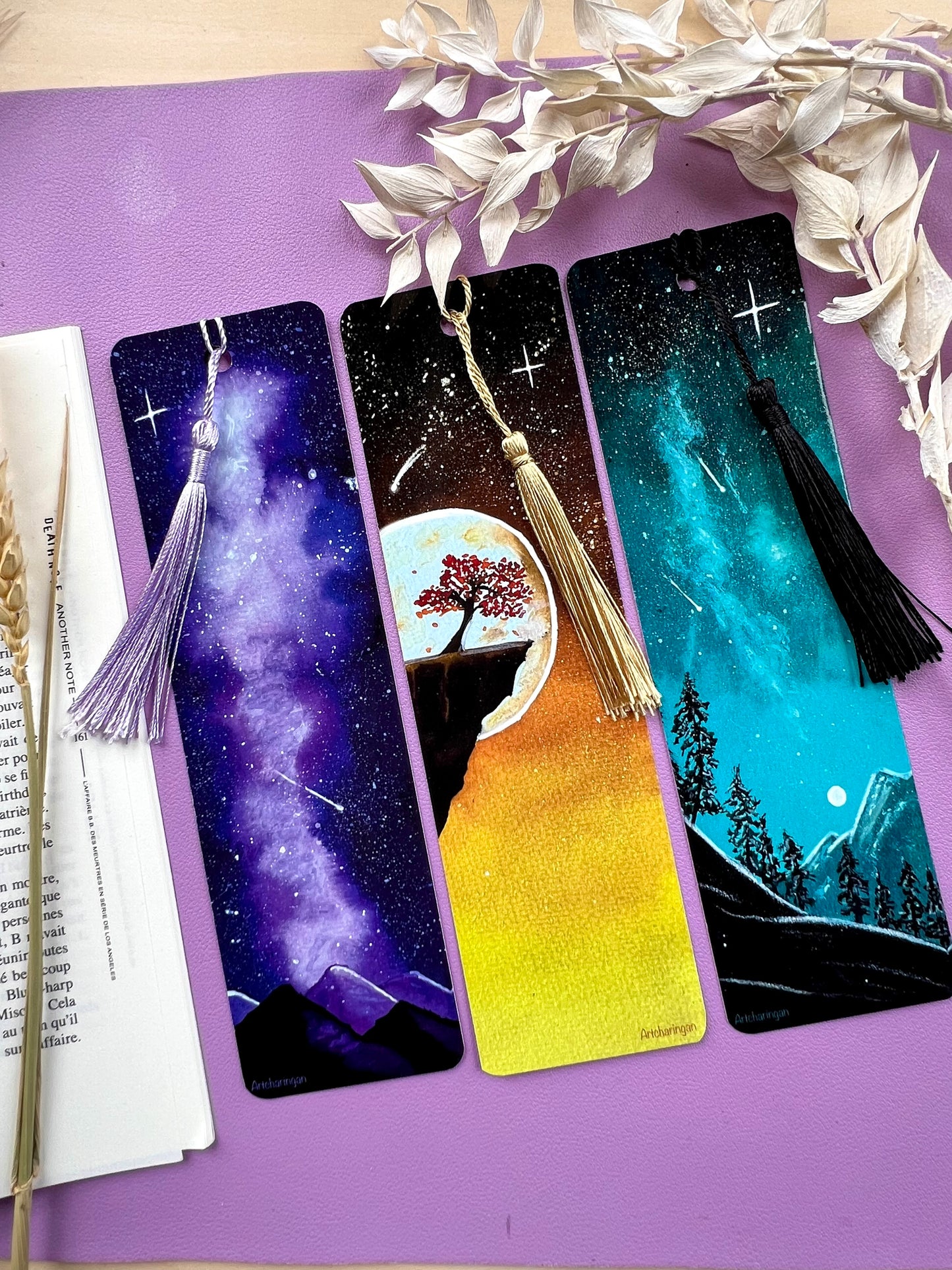 Paysages galactiques Marque-pages aquarelle