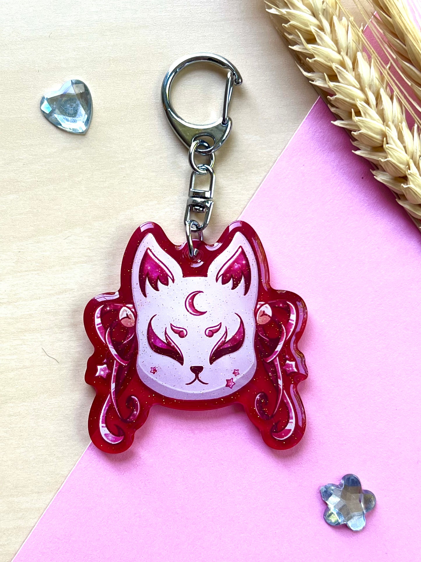 Porte-clef Masque chat - Inspiration Japon