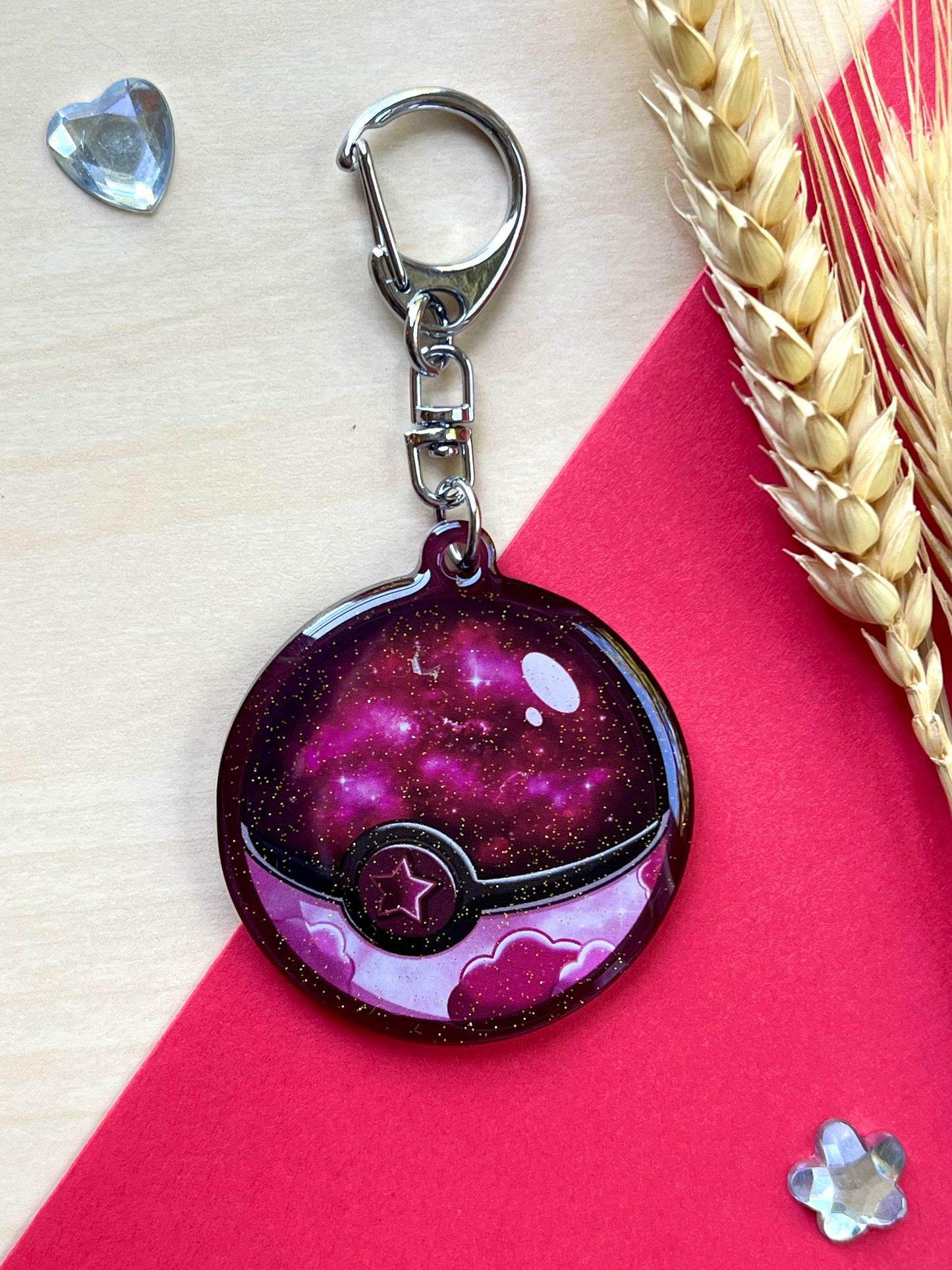 Porte-clef Pokeball étoilée - Inspiration Japon