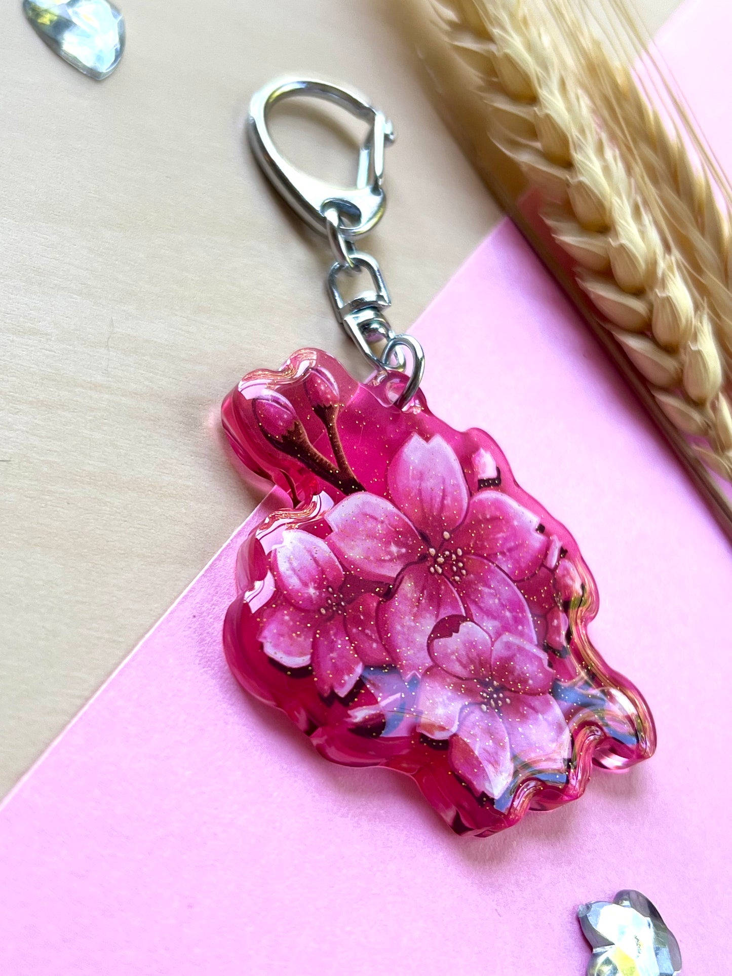 Porte-clef Fleur de Sakura étoilée - Inspiration Japon