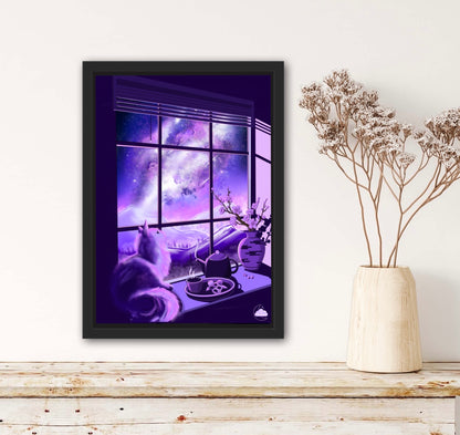 Ambiance poétique japonaise - Illustration original - Art Japonnais - Paysage nocturne - Style Lofi 