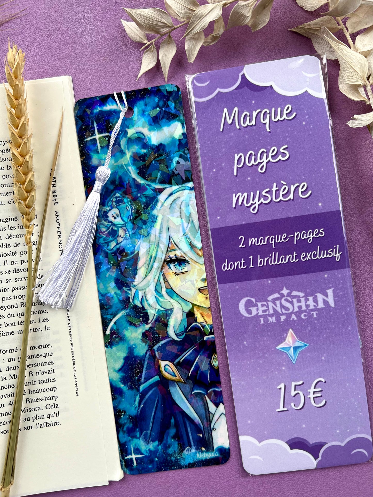 Marque-pages mystère Holographique Genshin Impact