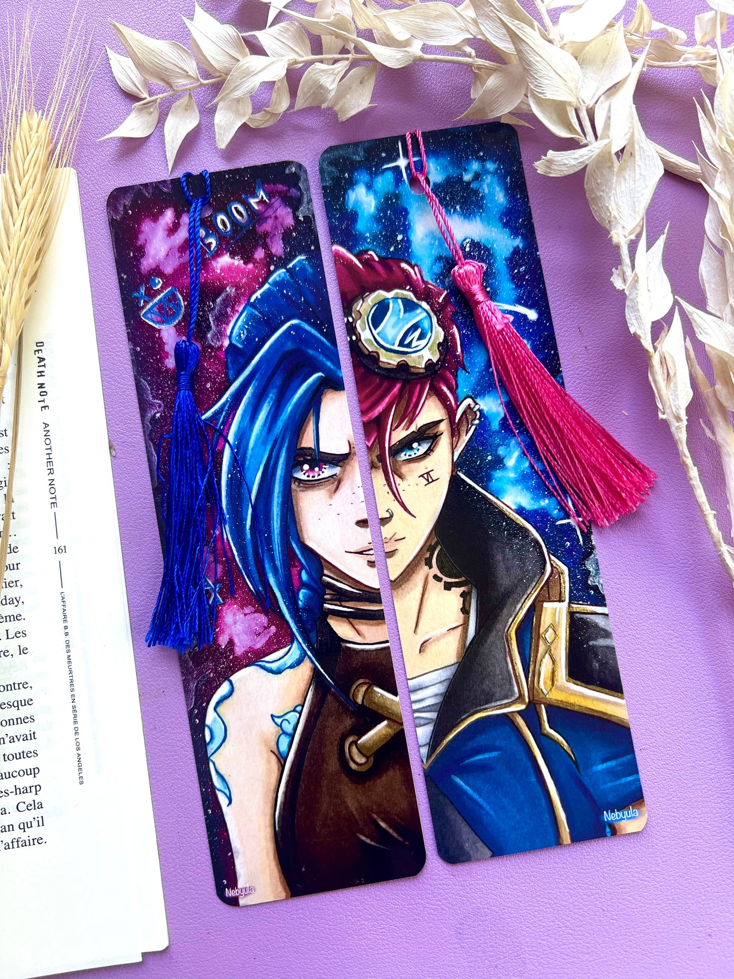 Marque-pages aquarelle Arcane - Jinx/VI - Art traditionnel