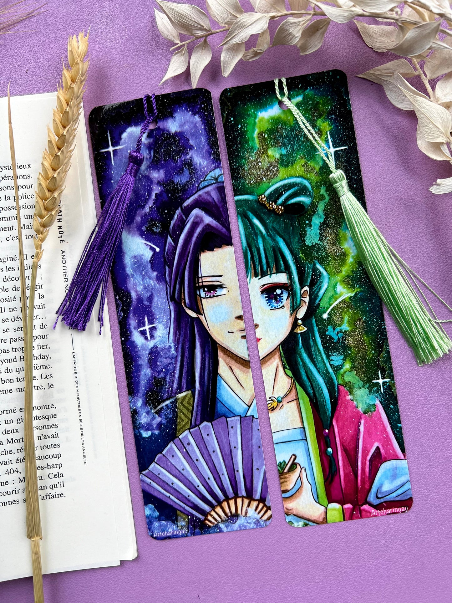 Marque-pages Jinshi et Mao Mao - Art traditionnel