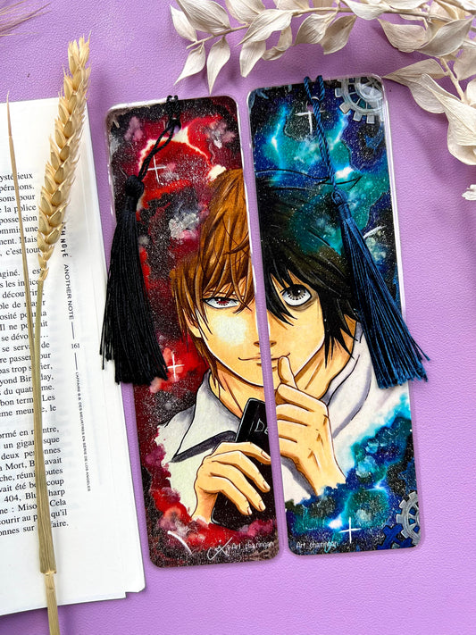 Marque-pages Death Note Light / L - Art traditionnel