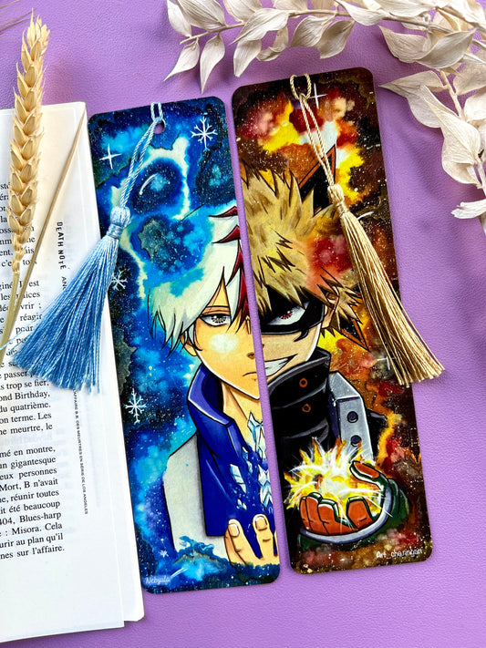Marque-pages Hero glace / Hero feu   - Dessin Inspiration manga