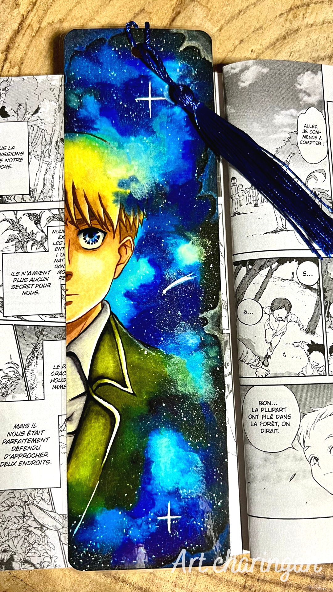 Marque-pages aquarelle Mikasa / Eren / Armin