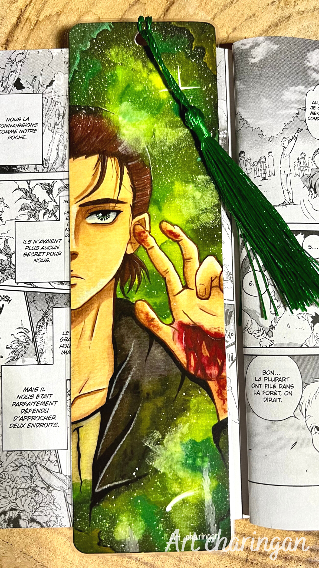 Marque-pages aquarelle Mikasa / Eren / Armin