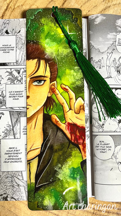 Marque-pages aquarelle Mikasa / Eren / Armin
