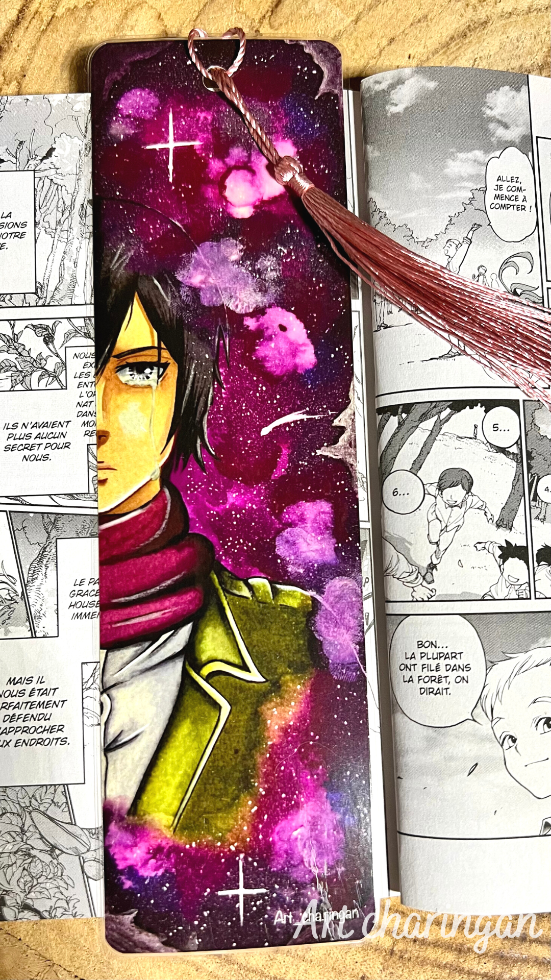 Marque-pages aquarelle Mikasa / Eren / Armin