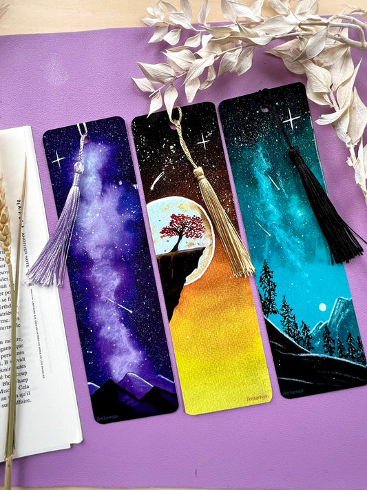 Paysages galactiques Marque-pages aquarelle
