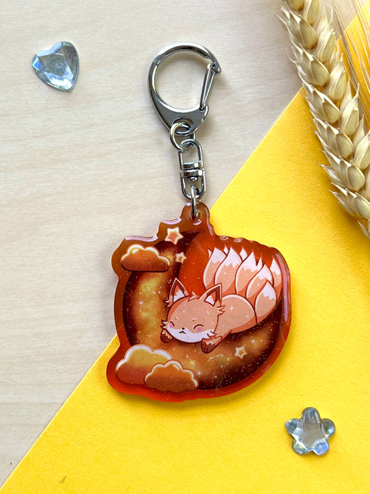 Porte-clef Sieste étoilée - Renard - Inspiration Japon