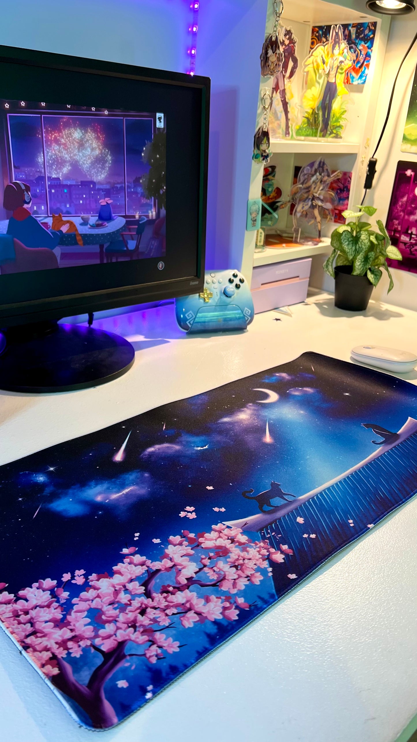 Tapis de souris XL Balade nocturne - Art digital