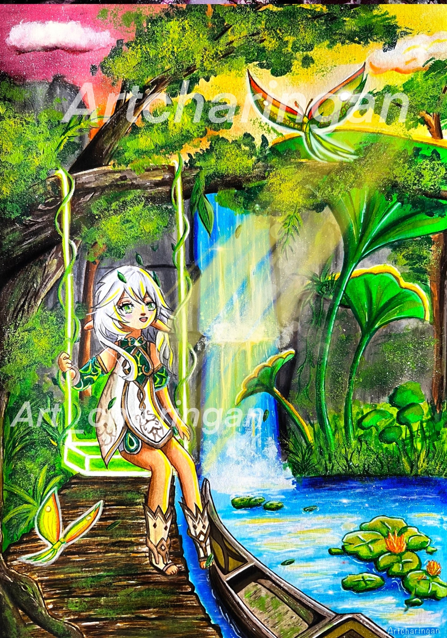 Illustration aquarelle Nahida - Art traditionnel