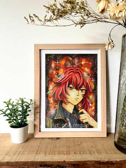Illustration aquarelle Diluc
