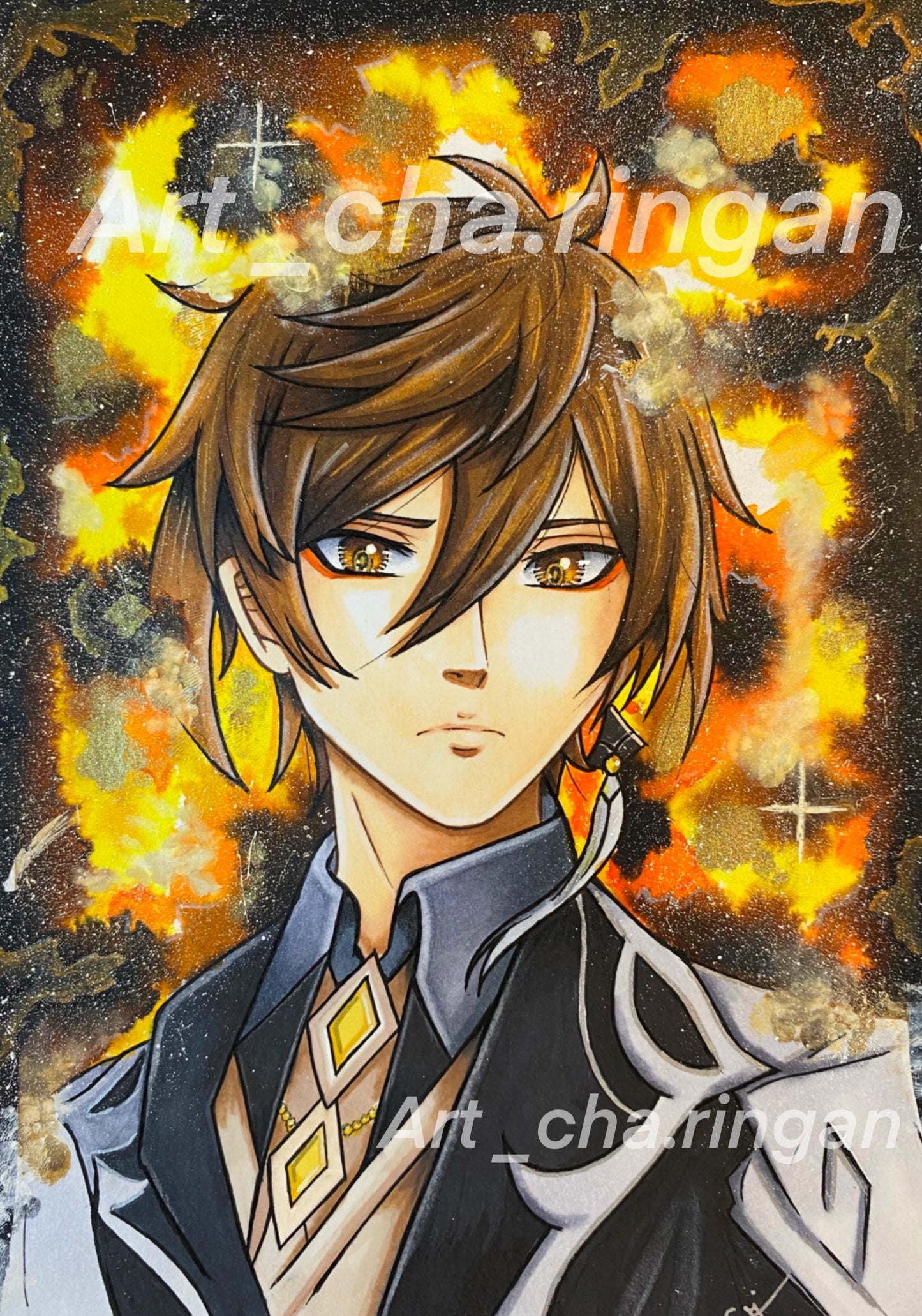 Illustration aquarelle Zhongli