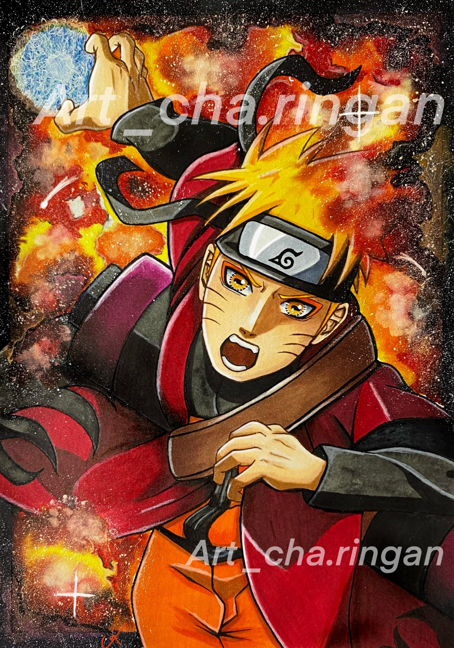 Illustration aquarelle Ninja N