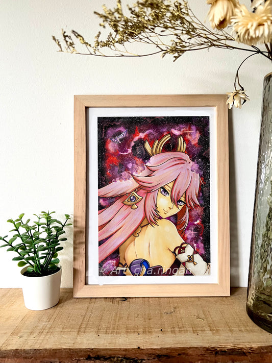 Illustration aquarelle Yae Miko