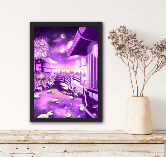 Affiche Jardin japonnais - Art numérique poétique