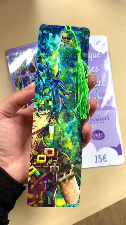 Marque-pages mystère Holographique Genshin Impact