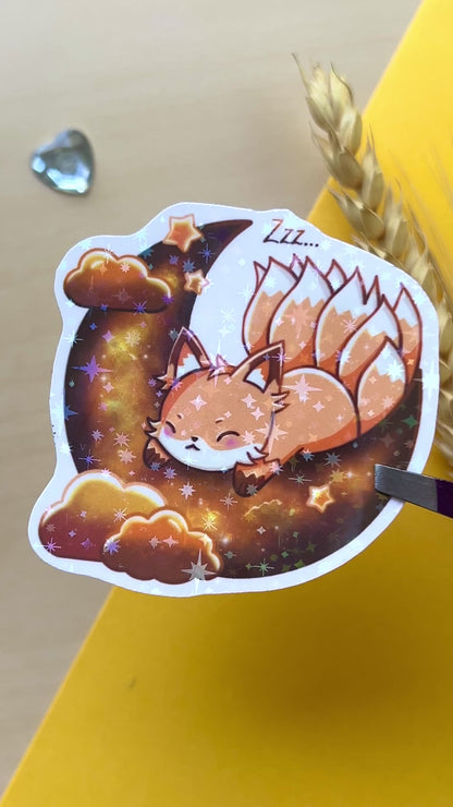 Stickers Sieste étoilée - Renard - Inspiration Japon