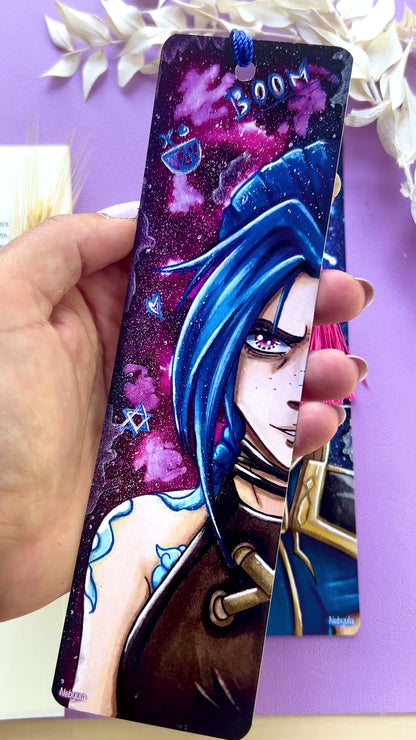 Marque-pages aquarelle Arcane - Jinx/VI - Art traditionnel